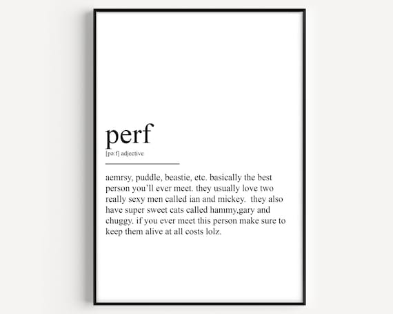 Perf Definition Funny Dictionary Style Personalized Name Art Poster