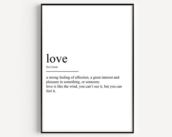 Love Definition Art Print, Typography Quote