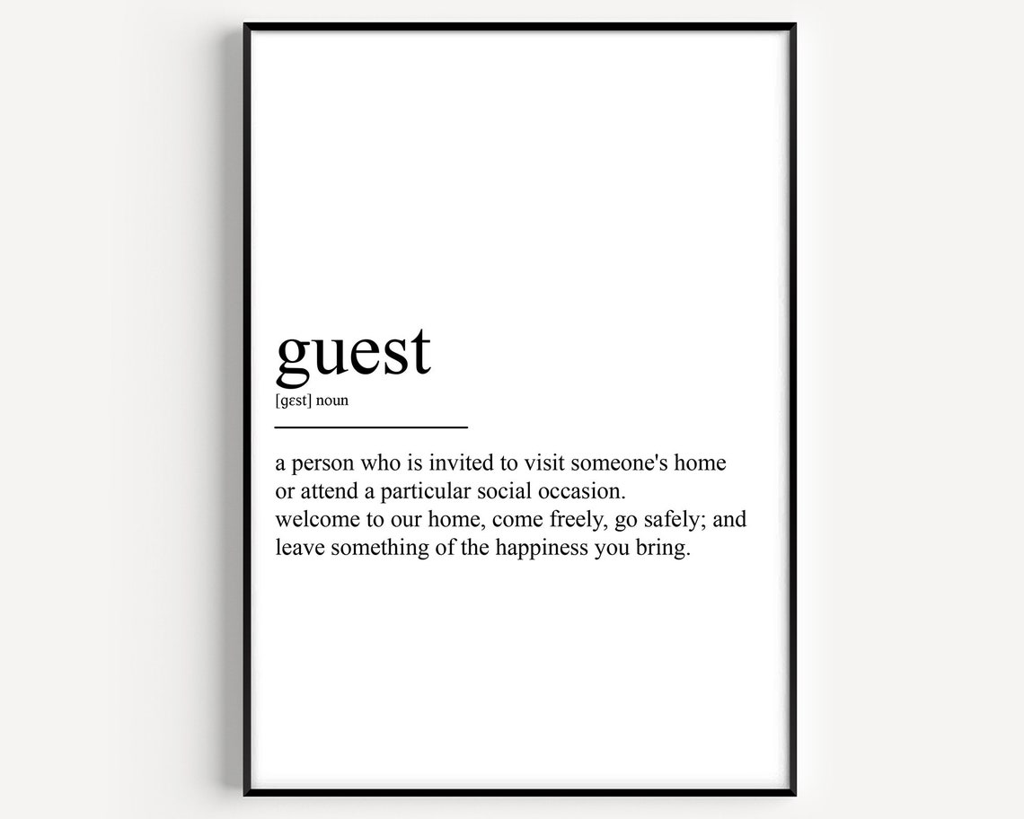 Guest Definition Typography Art Print