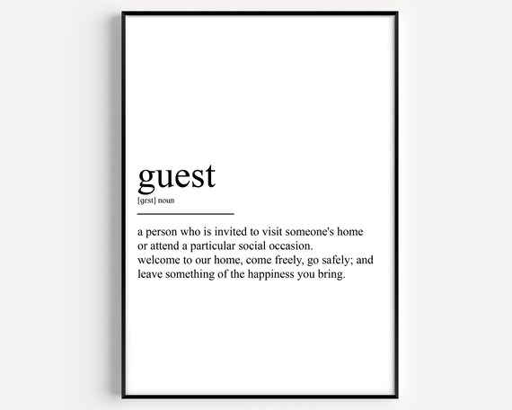 Guest Definition Typography Art Print