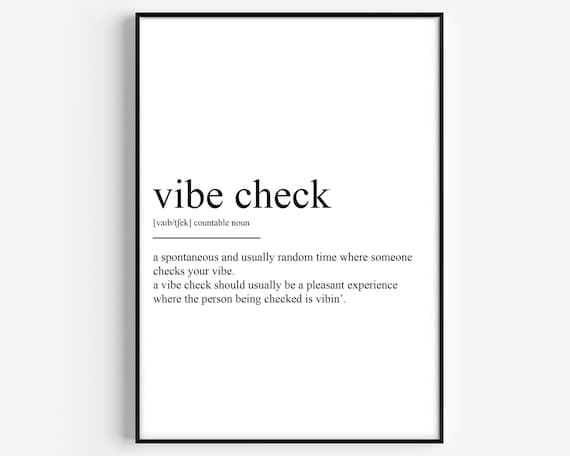 Vibe Check Definition Poster Print