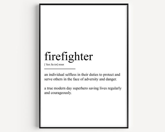 Firefighter Definition Art Print