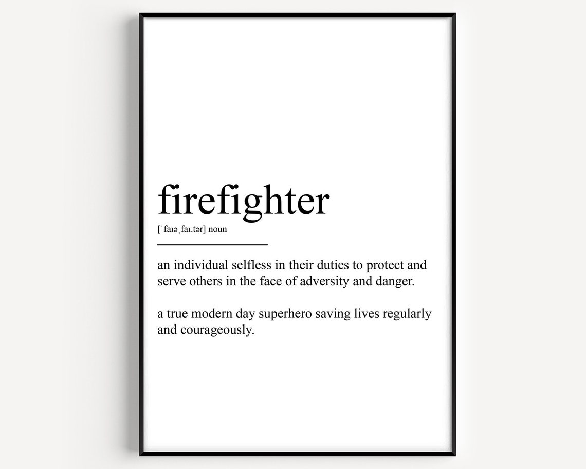 Firefighter Definition Art Print