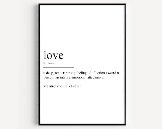 Love Definition Art Print