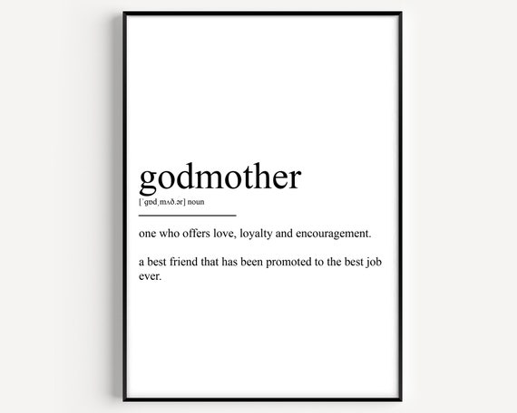 Godmother Definition Typography Quote Art Print