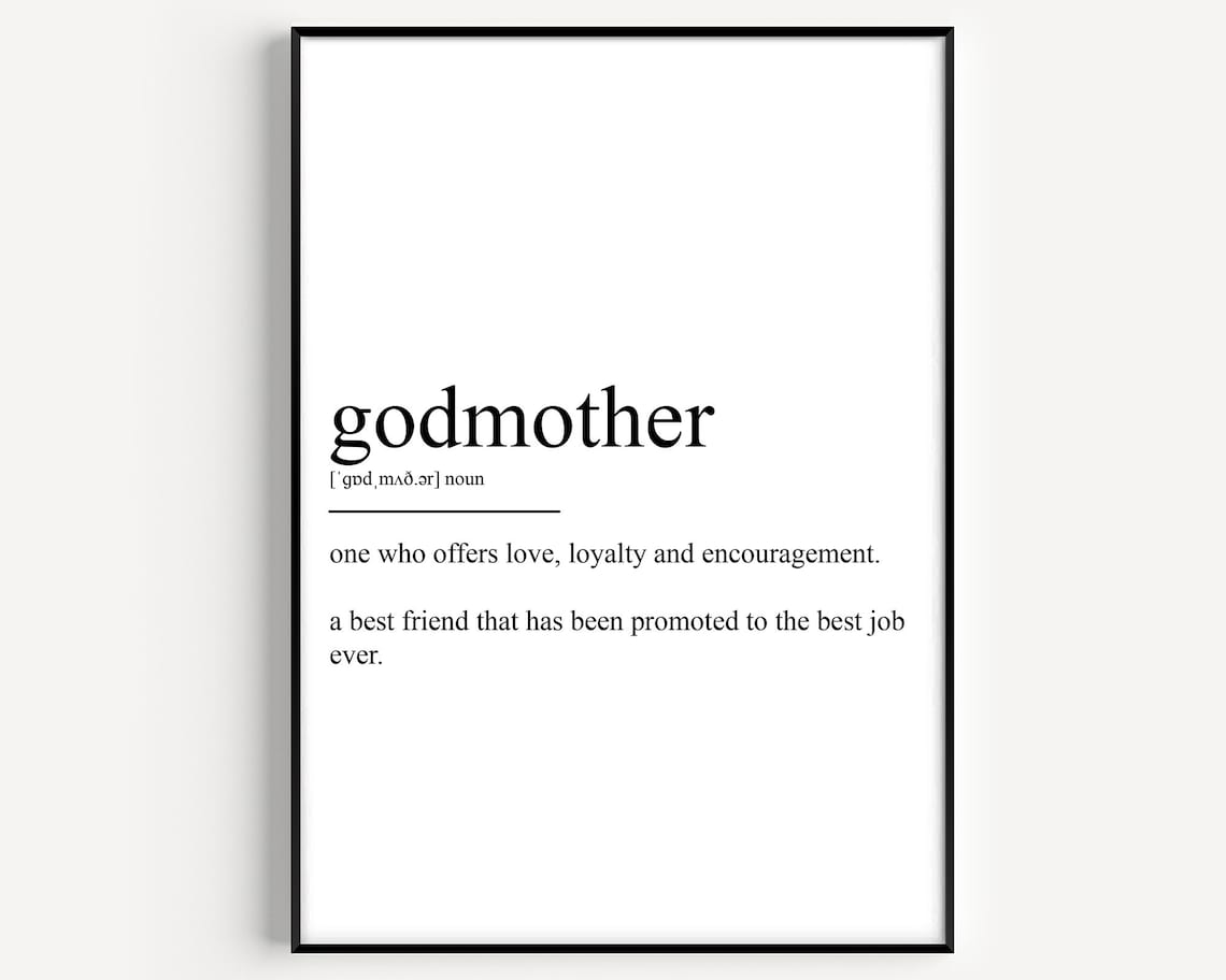 Godmother Definition Typography Quote Art Print