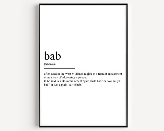 Bab Definition Poster Print