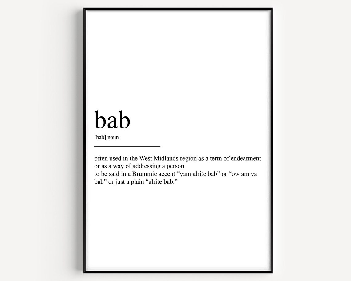 Bab Definition Poster Print