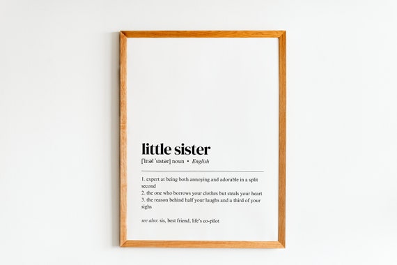 Little Sister Definition Print Gift For Her Poster