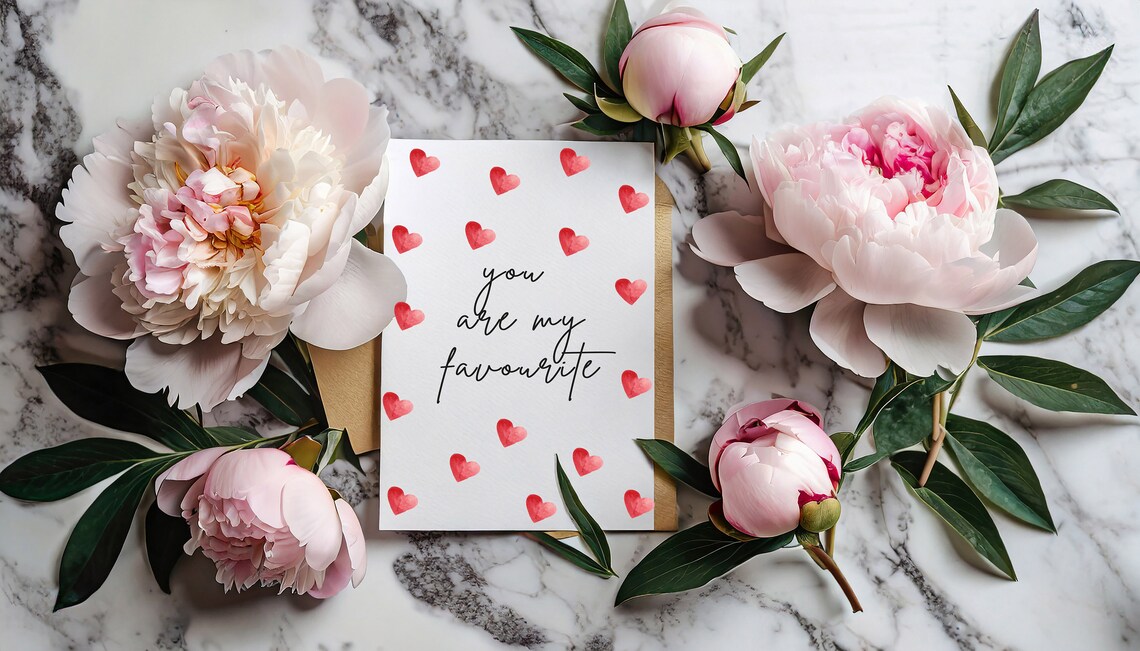 You Are My Favourite Red Hearts Romantic Valentines Day Card Poster