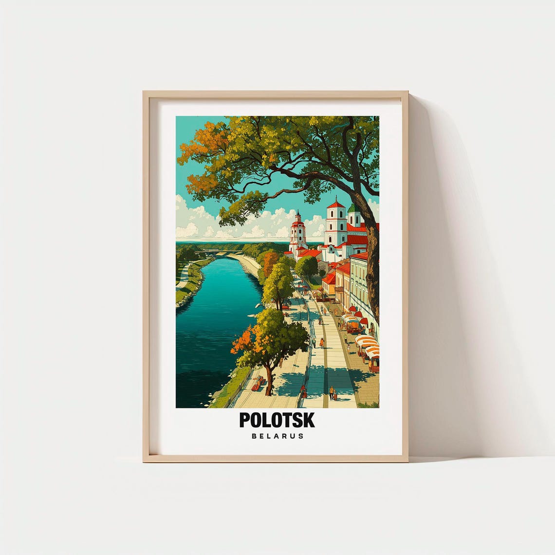 Polotsk Belarus River Embankment Historic Churches Riverside Poster