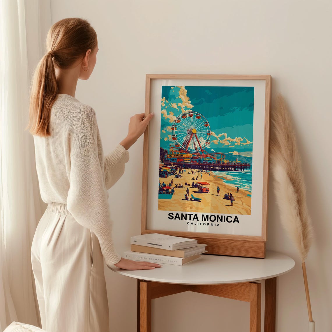 Santa Monica Travel Print Wall Art Santa Monica California City Print Santa Monica Travel Gift Santa Monica City Poster Travel Gift - Image 2