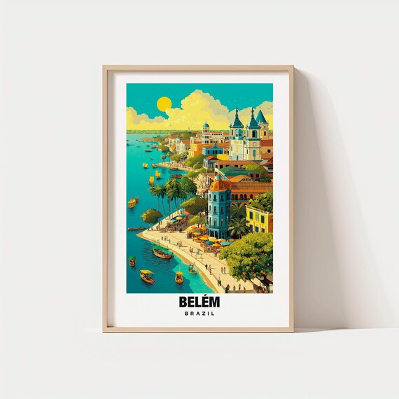 Belem Print Brazil Poster Amazon Gateway Riverfront Views Tropical Charm Cultural Mix Travel Scenic City Posterwallart