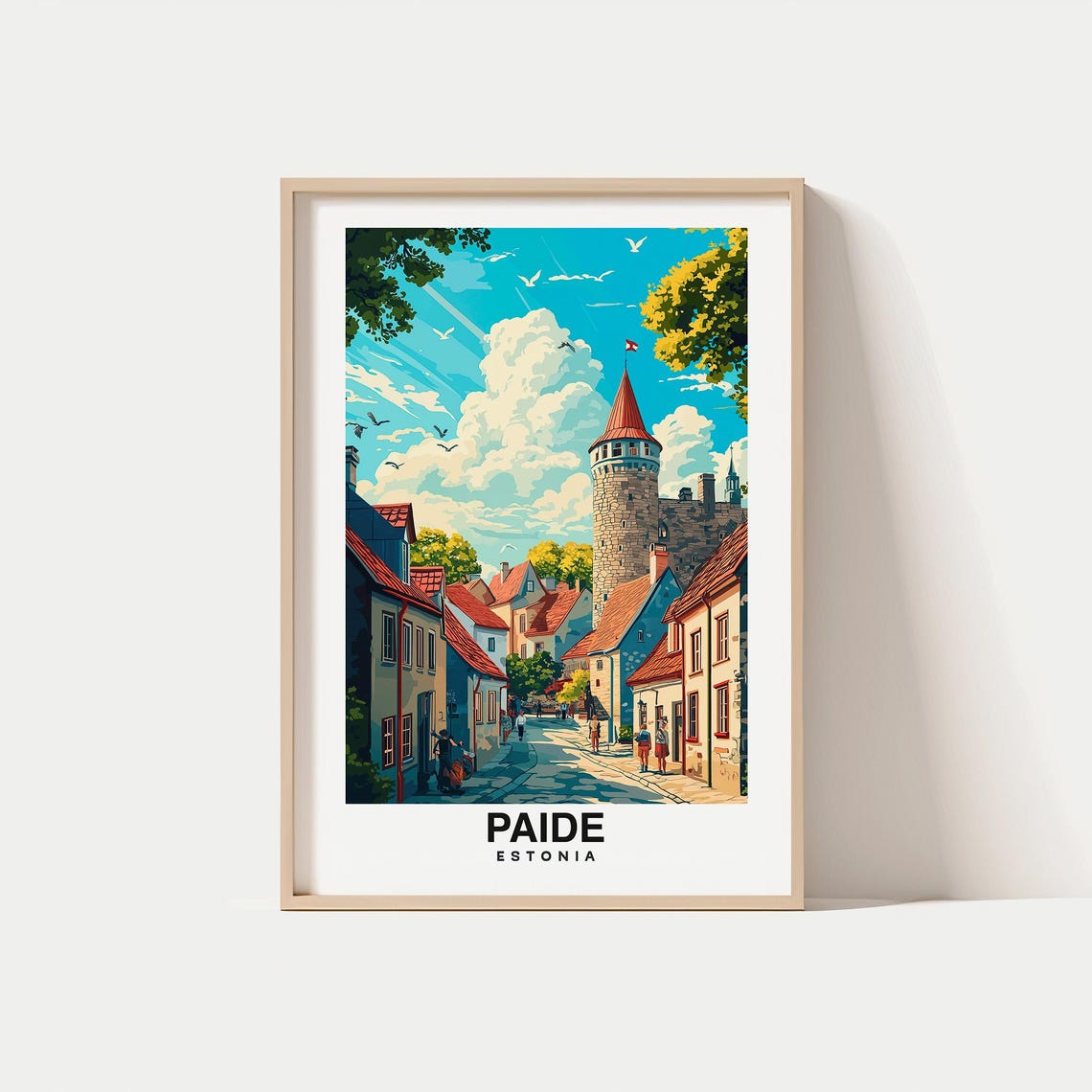 Paide Travel Print Wall Art Paide Estonia City Print Paide Travel Gift Paide City Poster Travel Gift Wedding Gift