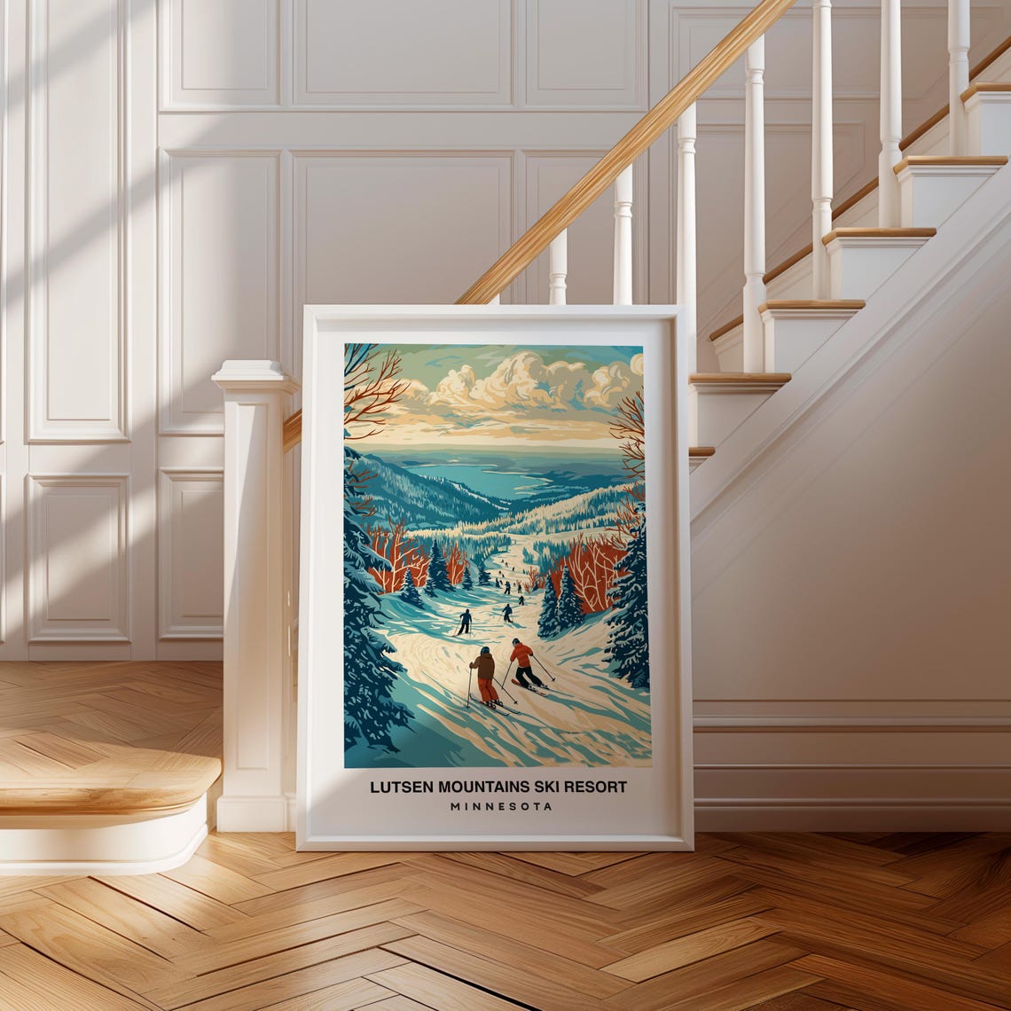 Lutsen Mountains Ski Resort Print Usa Poster Travel Wall Art Ski Print Mountain Art Scenic Decor Winter Sport Print Travel Poster