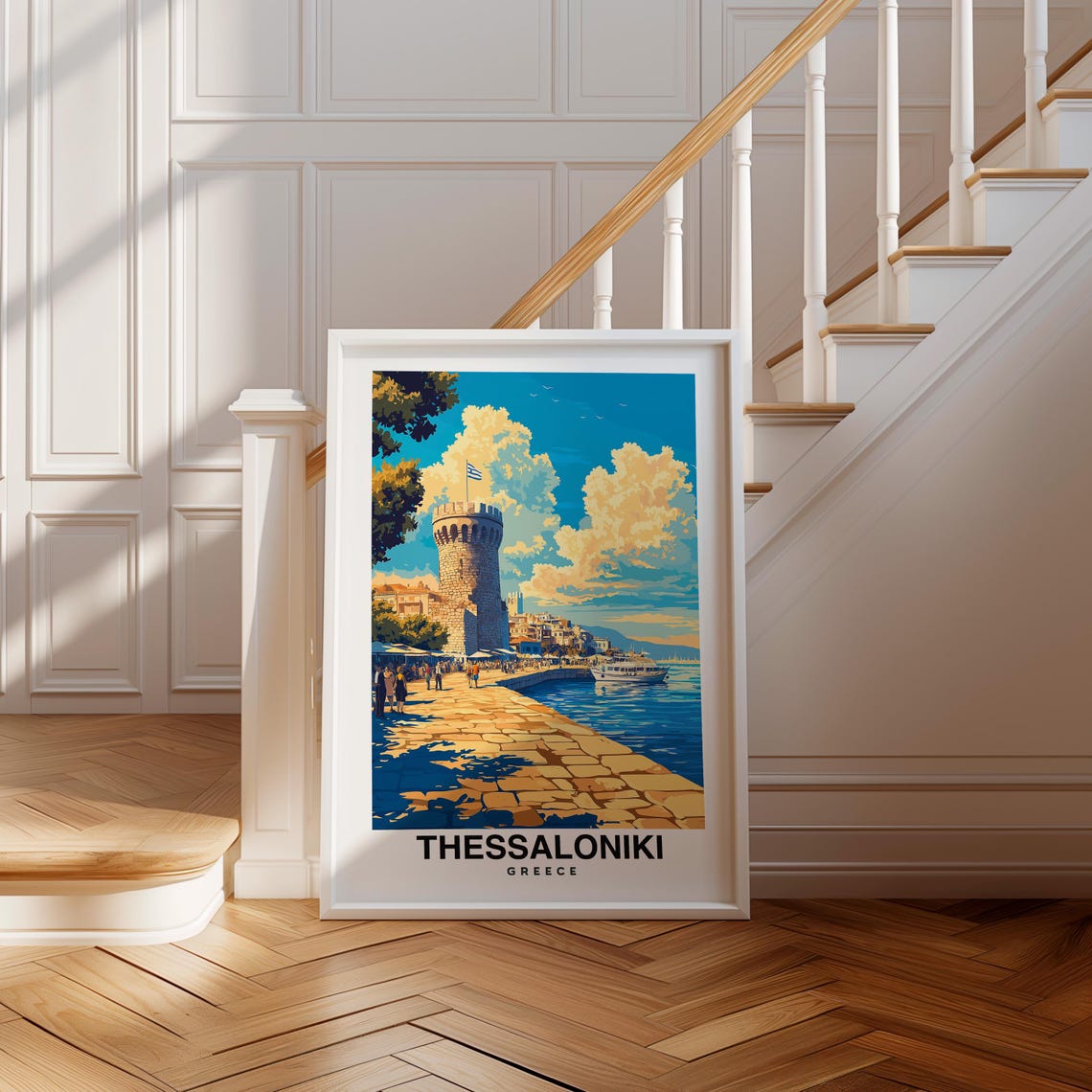 Thessaloniki Print Greece Poster Travel Wall Art Cityscape Print Europe Poster Coastal Art Historic Decor Travel Poster