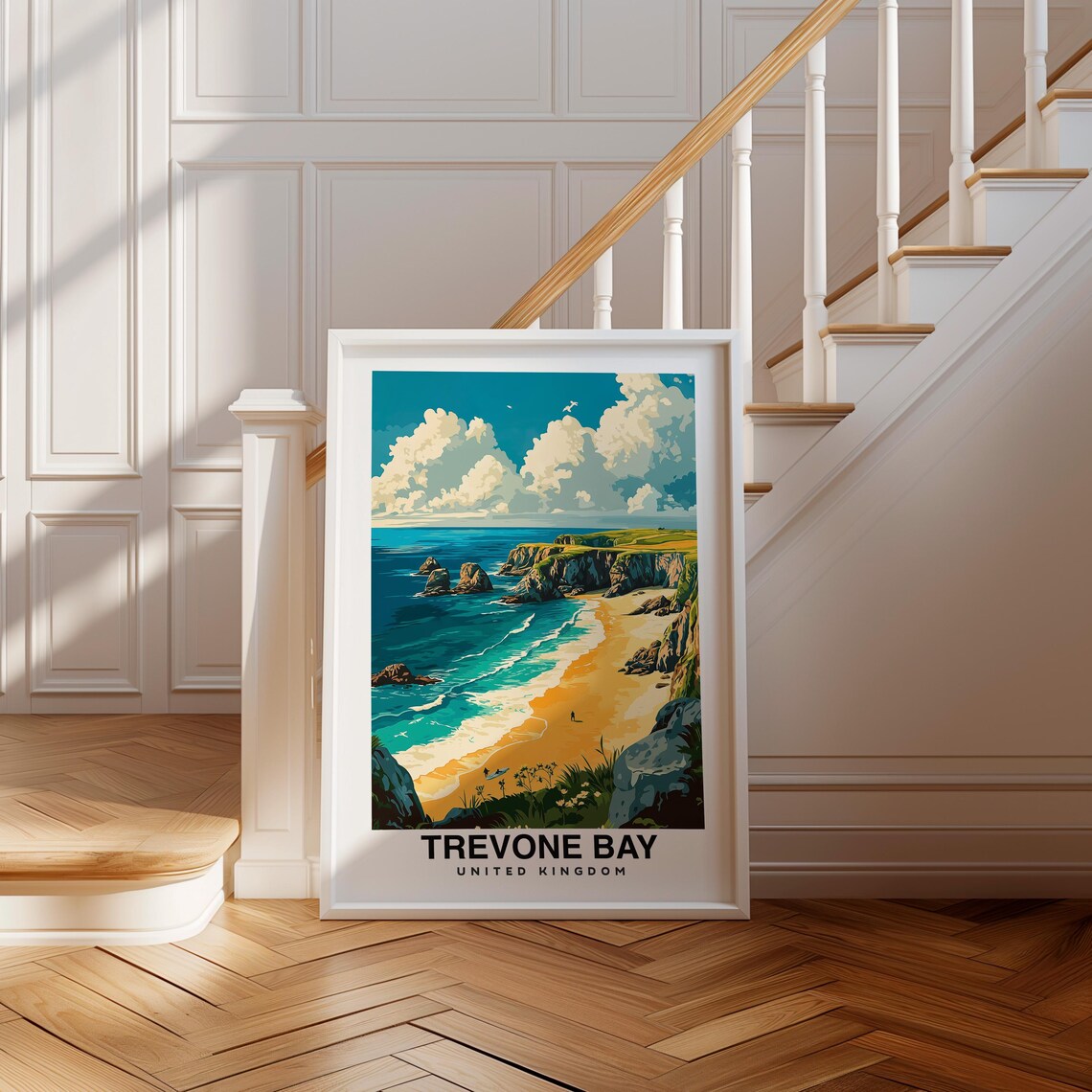 Trevone Bay Print England Poster Travel Wall Art Coastal Print Scenic Art Beach Decor Nature Print Uk Poster Travel Poster