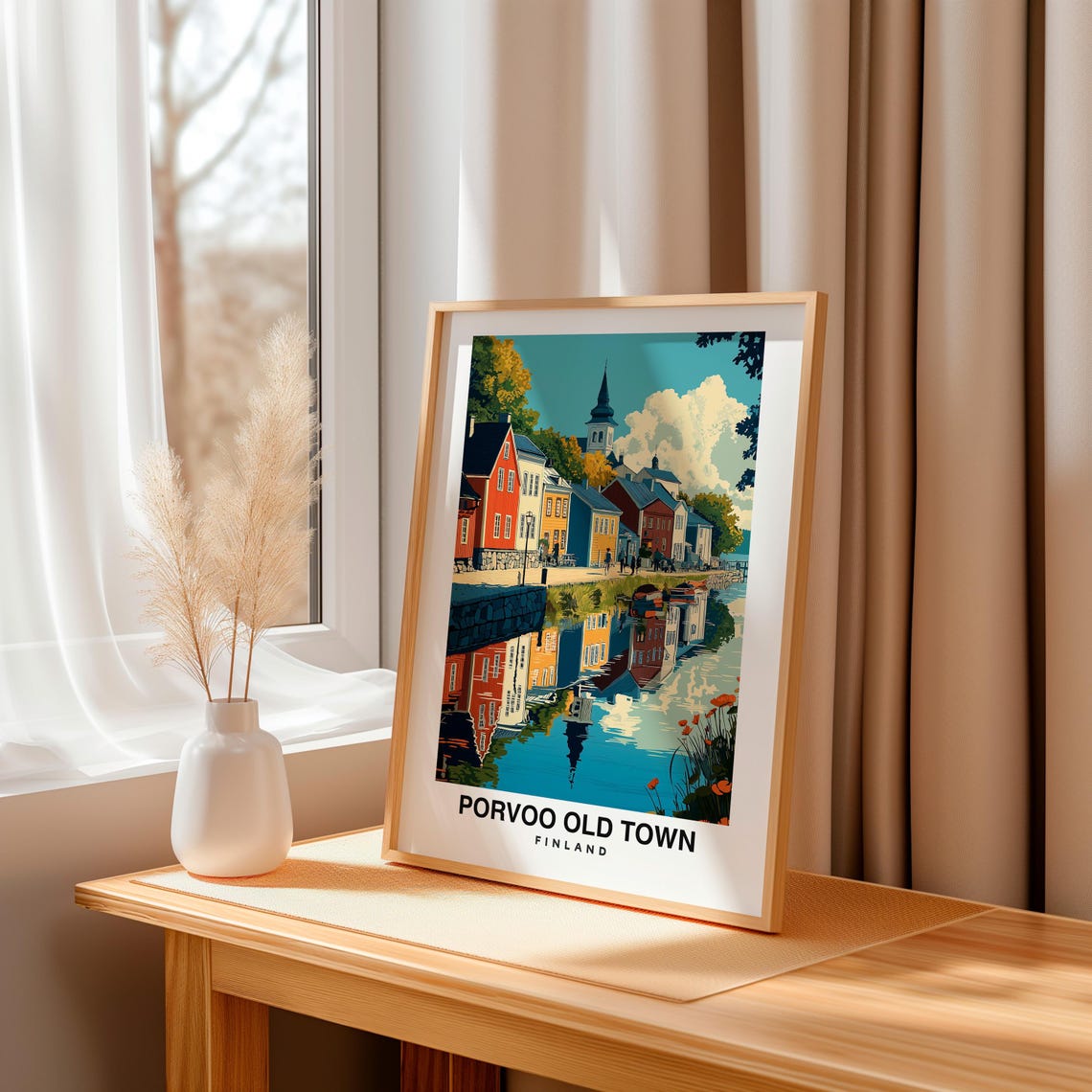 Porvoo Old Town Travel Print Wall Art Porvoo Finland City Print Porvoo Old Town Travel Gift Porvoo Old Town Poster - Image 3