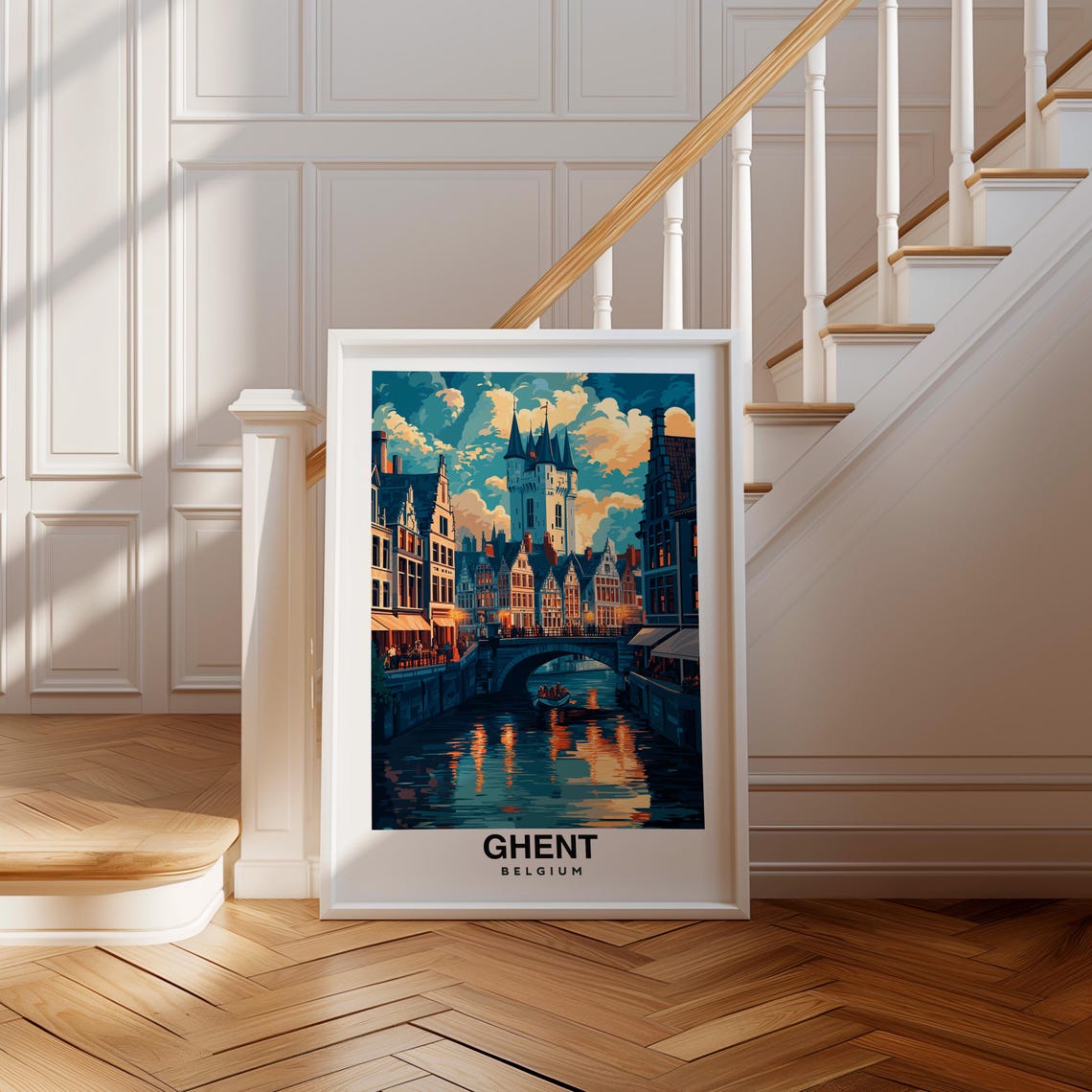 Ghent Print Belgium Poster Travel Wall Art Cityscape Print Scenic Art Historic Decor Europe Poster Travel Poster