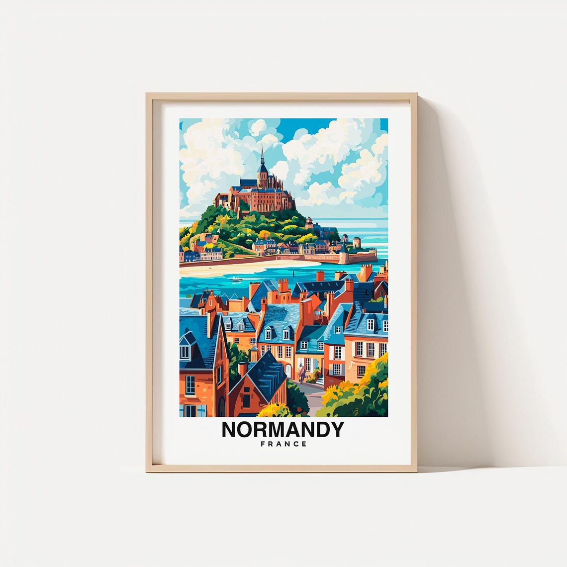 Normandy Travel Print Normandy France Travel Gift City Poster Wedding Gift Birthday Present French Culture