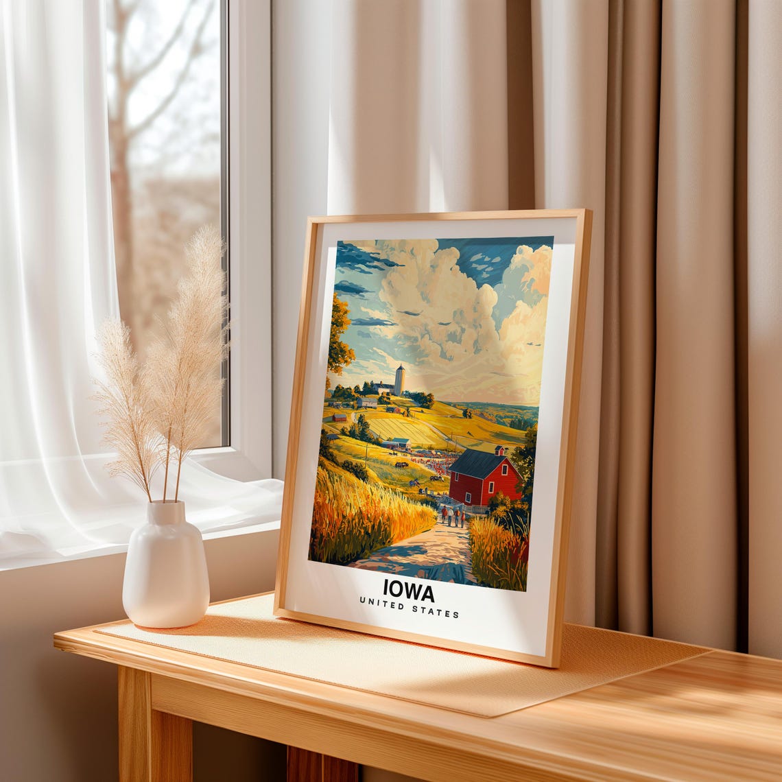 Iowa Travel Print Wall Art Iowa United States City Print Iowa Travel Gift Iowa City Poster Travel Gift Wedding Gift - Image 3