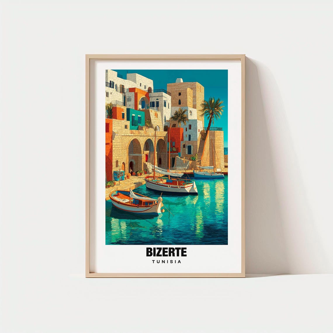 Bizerte Tunisia Old Harbor Kasbah Boats Turquoise Waterfront Poster