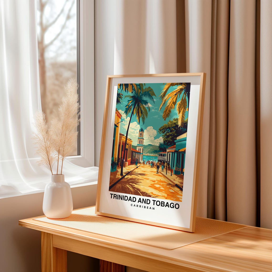 Trinidad Ve Tobago Print Trinidad Ve Tobago Travel Poster Caribbean Travel Gift Trinidad Ve Tobago Caribbean Poster - Image 3