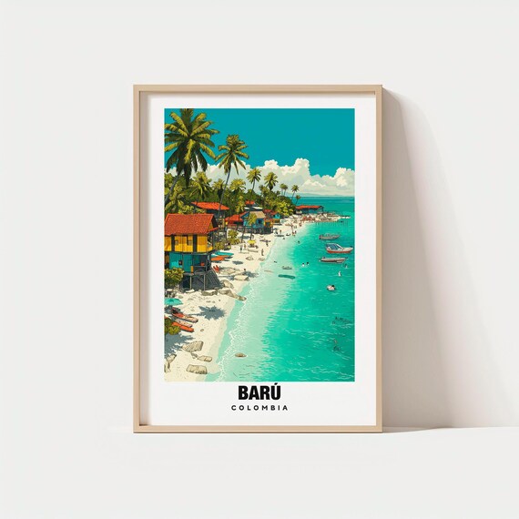 Baru Print Colombia Poster Views Art Charm Coastal Beauty Scenic Landscape Natural Heritage Travel