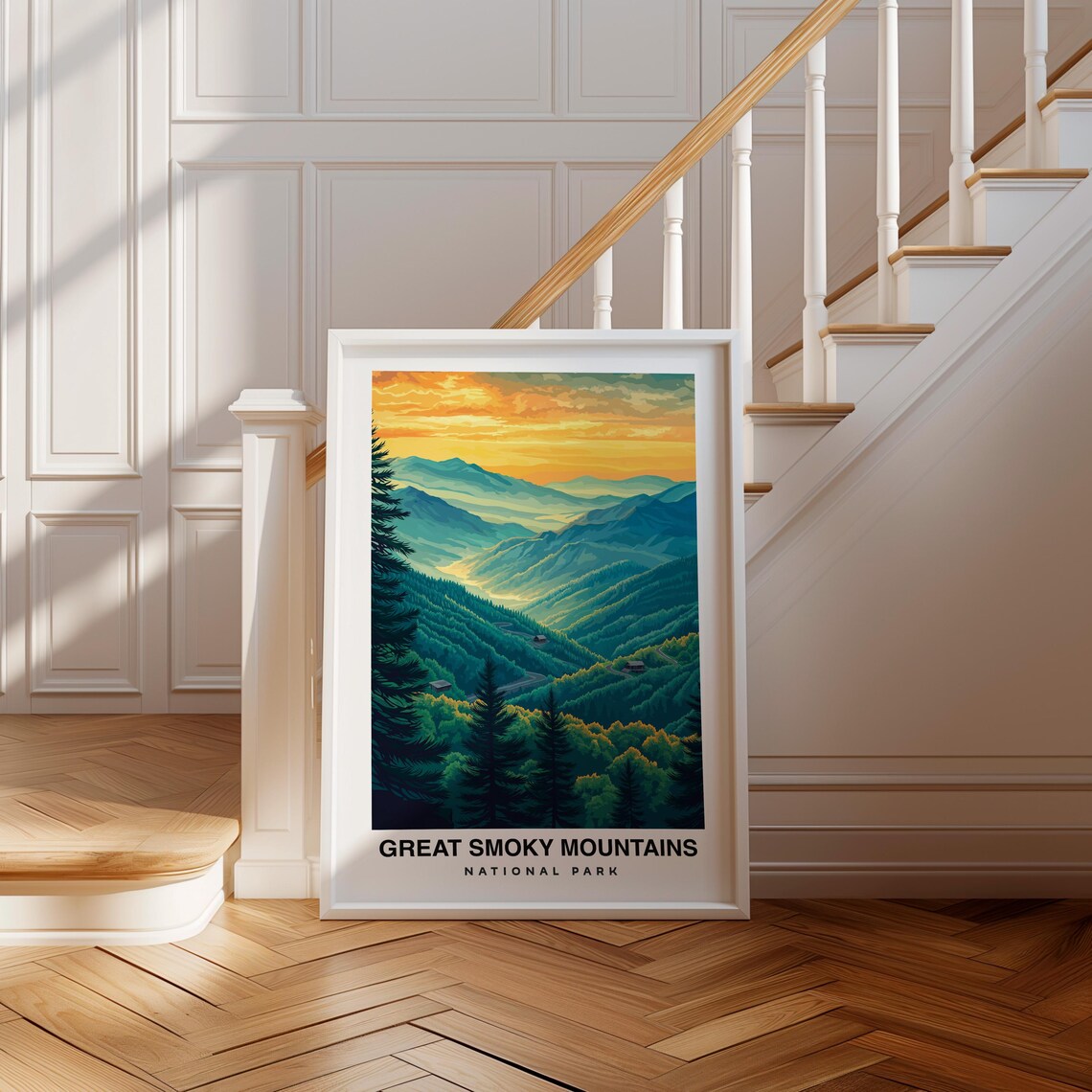 Great Smoky Mountains National Park Print Usa Poster Travel Wall Art Nature Print Scenic Art Mountain Decor National Park Print