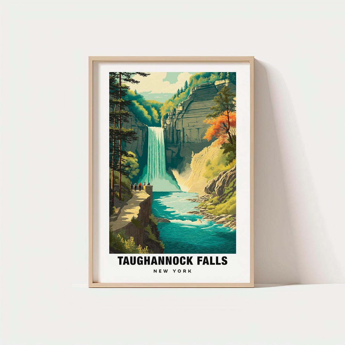 Taughannock Falls New York Gorge Waterfall Overlook Trail Poster