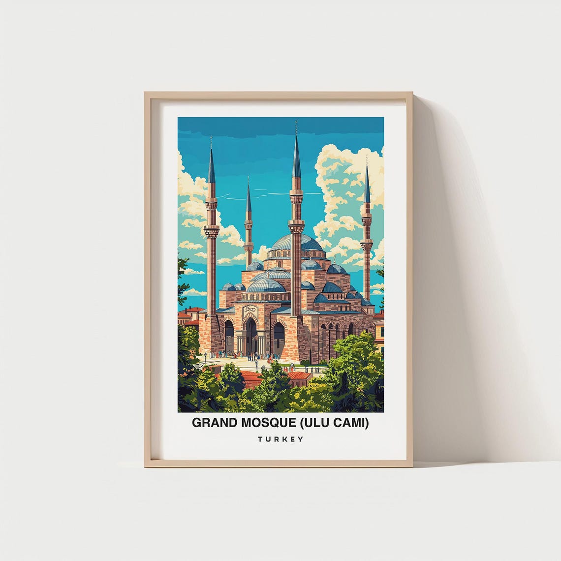 Grand Mosque Ulu Cami Travel Print Wall Art Bursa Turkey City Print Grand Mosque Ulu Cami Travel Gift Travel Gift