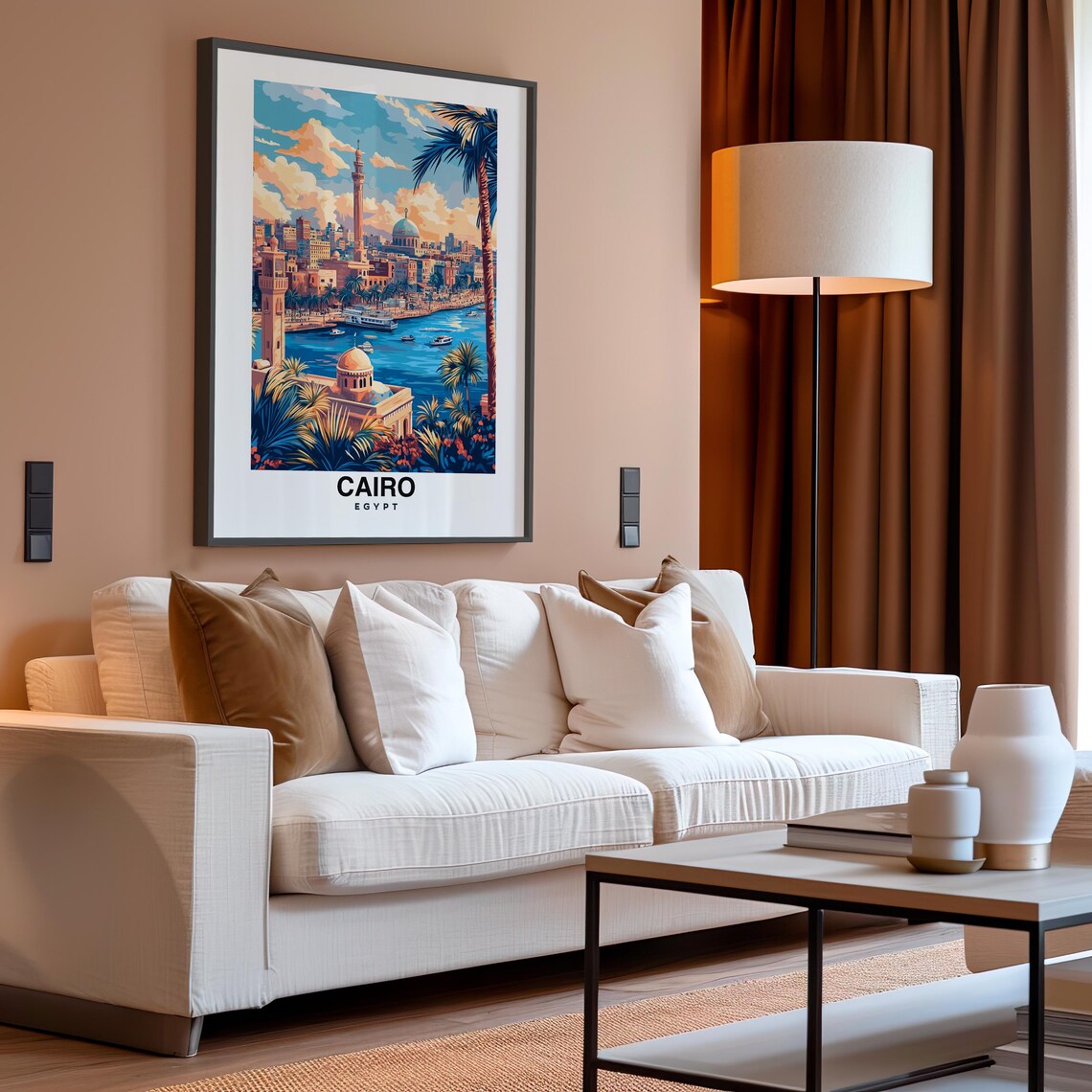 Cairo Print Egypt Poster Travel Wall Art Cityscape Print Africa Poster Historic Art River Nile Decor Scenic Print Travel Poster - Image 4