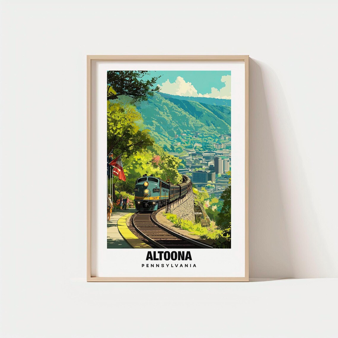 Altoona Pennsylvania Train Horseshoe Curve Mountain Travel Poster