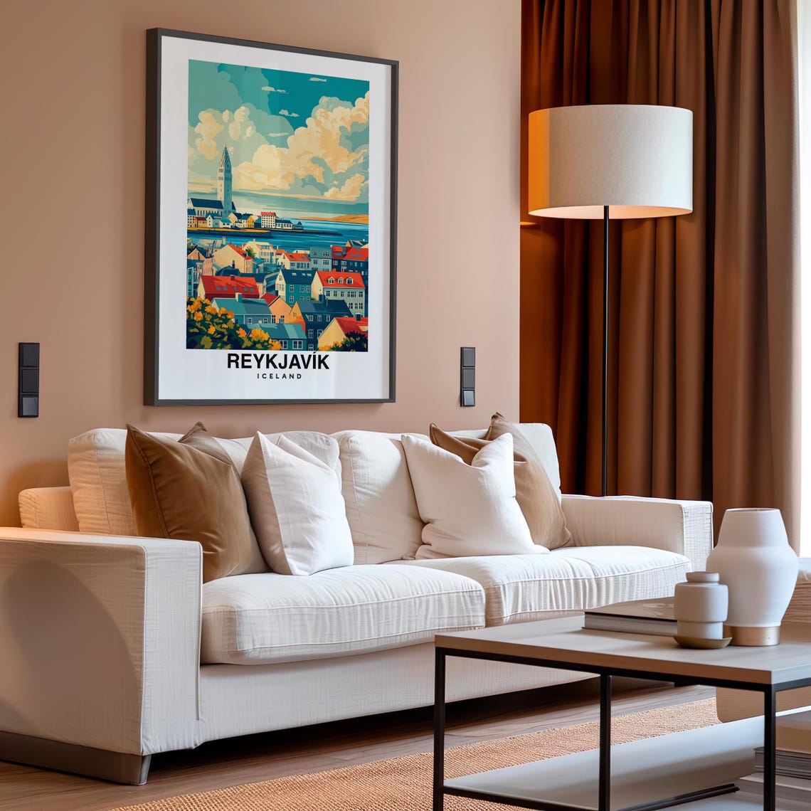 Reykjavk Print Iceland Poster Travel Wall Art Cityscape Print Scenic Art Nordic Decor Icelandic Landscape Travel Poster Urban Art - Image 4