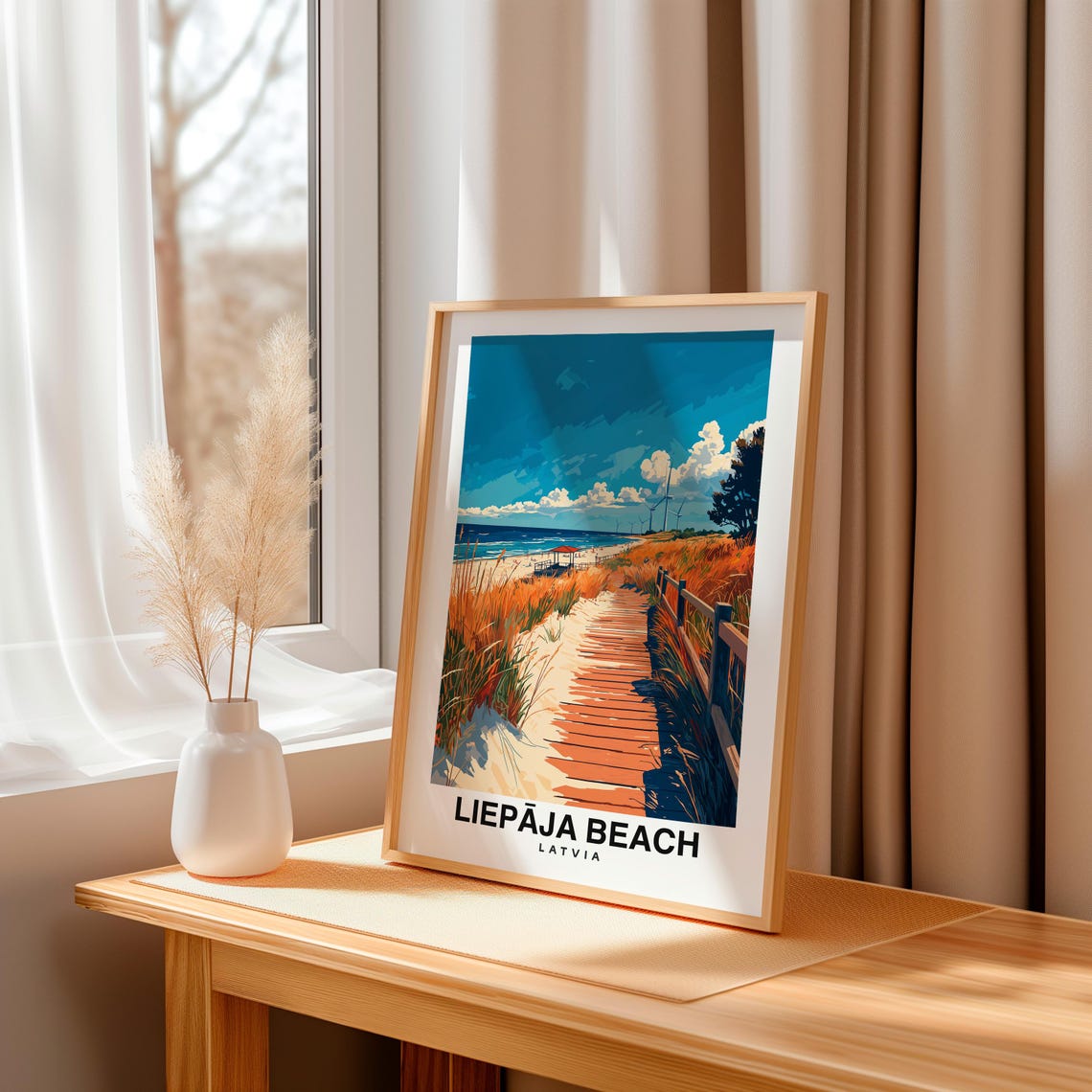 Liepaja Beach Travel Print Wall Art Liepaja Latvia City Print Liepaja Beach Travel Gift Liepaja Beach Poster - Image 3