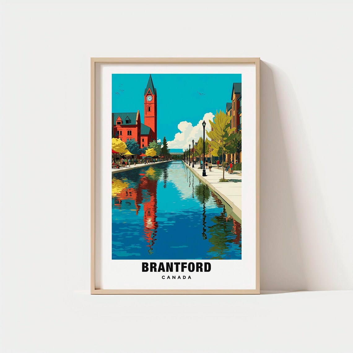 Brantford Canada Historic Clock Tower Canal Street Travel Poster
