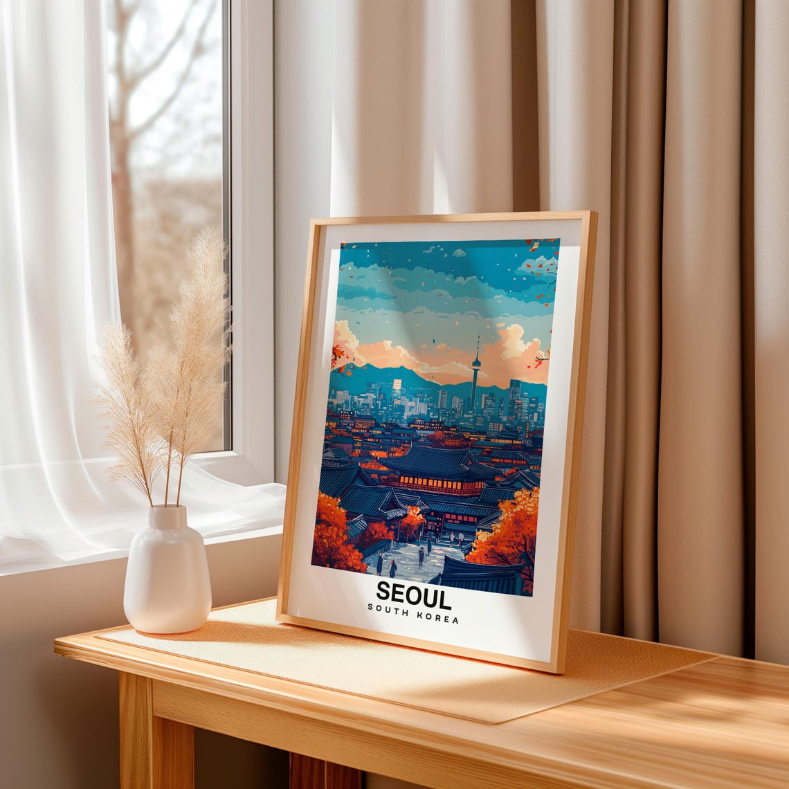 Seoul Travel Print Seoul South Korea Travel Gift City Poster Wedding Gift Birthday Present Seoul Culture - Image 3