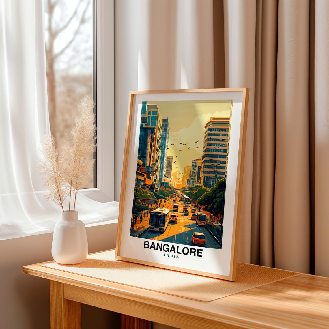 Bangalore City Print Bangalore Travel Poster India Travel Gift Bangalore India Poster Bangalore Gift Indian Culture - Image 3