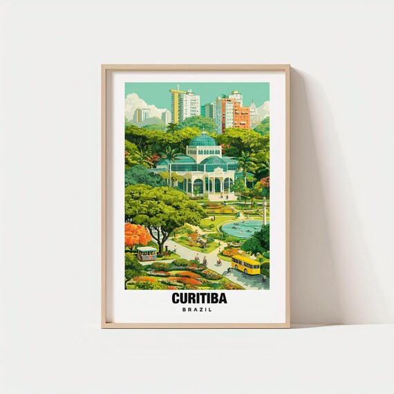 Curitiba Print Brazil Poster City Views Urban Charm Beauty Scenic Scene Travel Decor Art