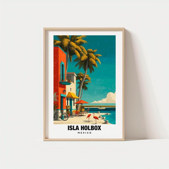 Isla Holbox Print Mexico Poster Coastal Views Tropical Charm Island Beauty Peaceful Escape Travel Wallart