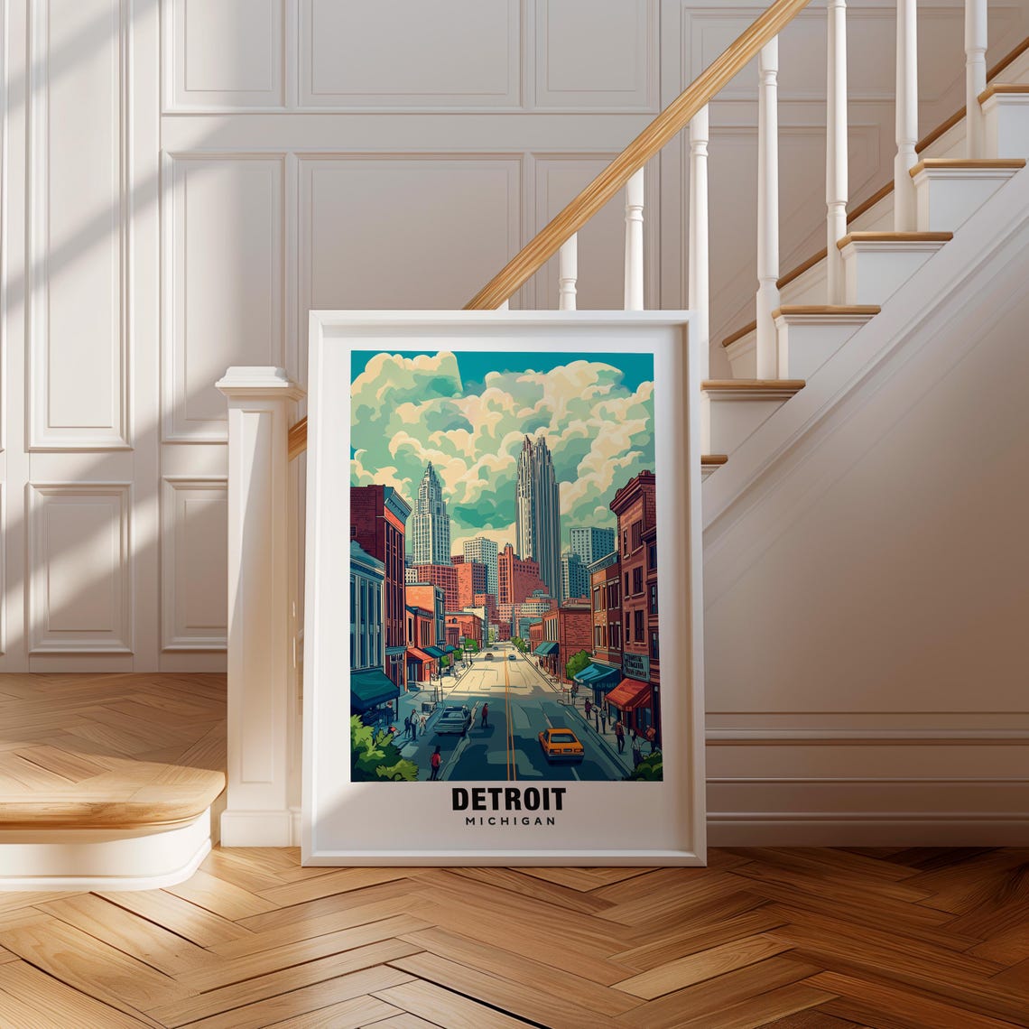 Detroit Print Usa Poster Detroit Views Detroit Skyline Detroit City Usa Charm Detroit Beauty Detroit Heritage Detroit Art