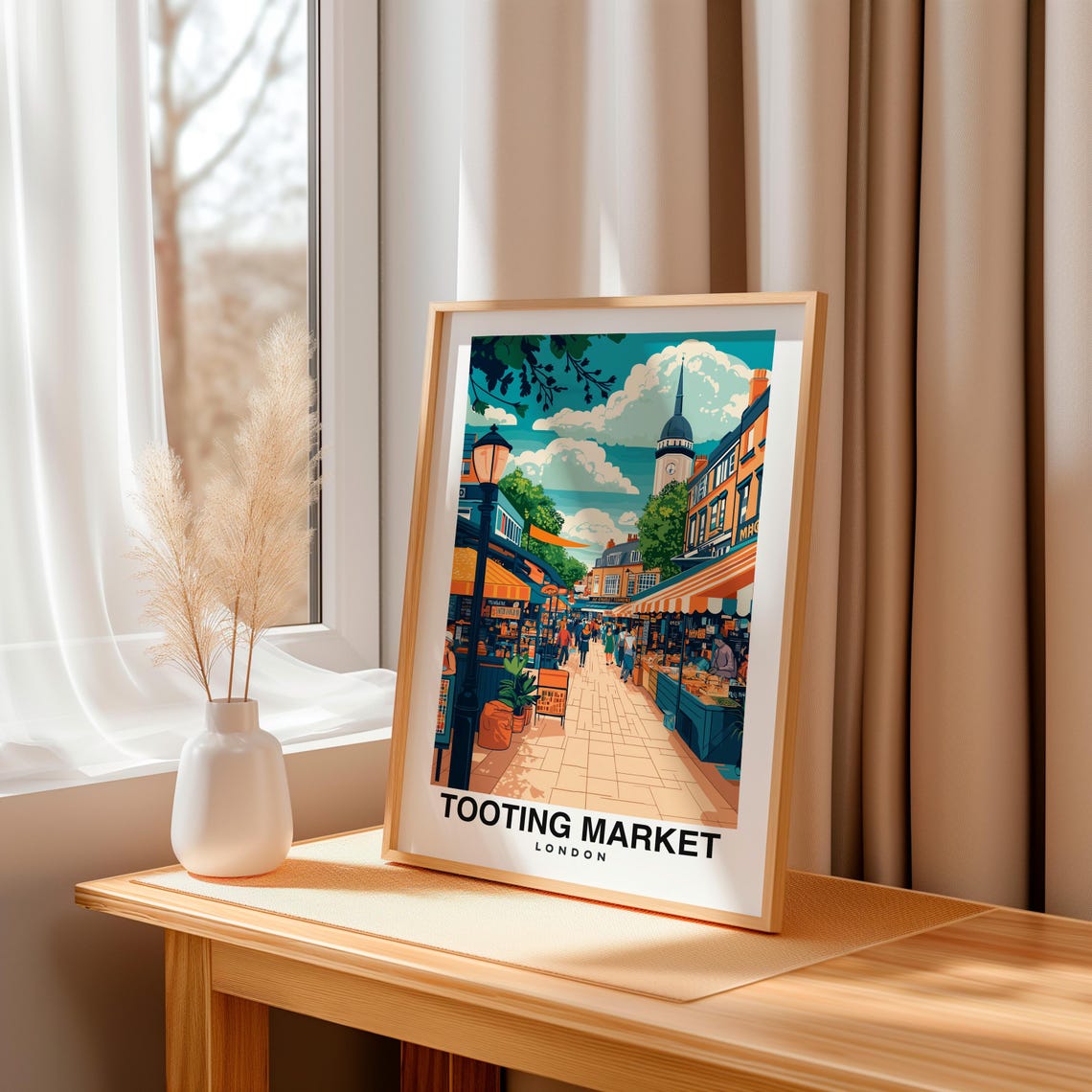 Tooting Market Print London Poster Travel Wall Art Market Print Uk Poster Urban Art Scenic Decor Street Print Travel Poster - Image 3