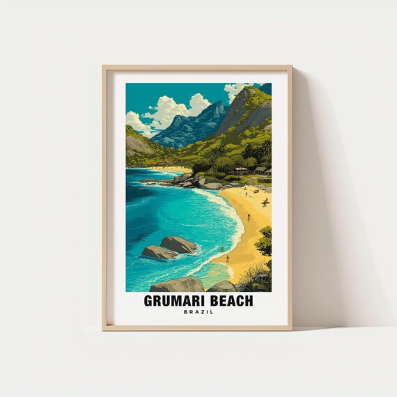 Grumari Beach Print Brazil Poster Views Art Charm Beauty Historic Scenic Cultural