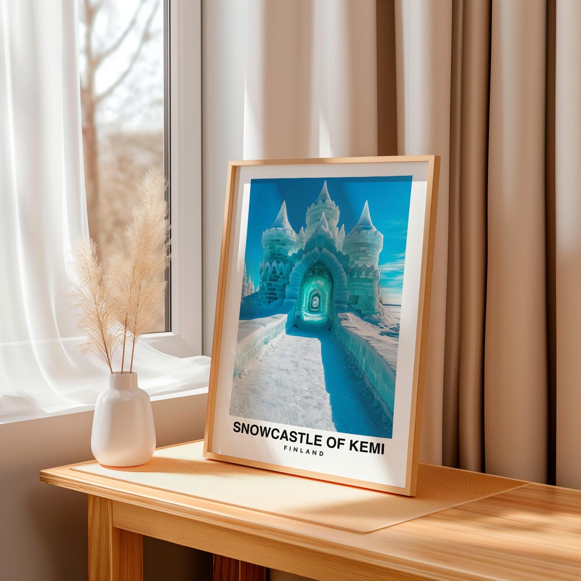 Snowcastle Of Kemi Travel Print Wall Art Kemi Finland City Print Snowcastle Of Kemi Travel Gift Snowcastle Of Kemi Poster Travel Gift - Image 3