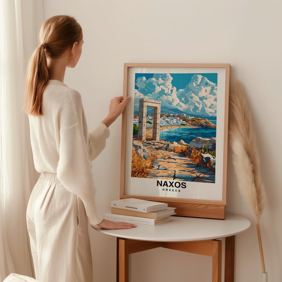 Naxos Naxos Travel Poster Greece City Skyline Naxos Poster Birthday Present Wedding Gift Greek Culture Naxos Art - Image 2