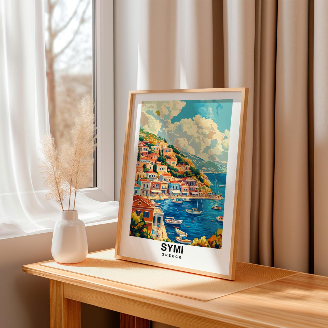 Symi Print Greece Poster Travel Wall Art Island Print Europe Poster Coastal Art Aegean Decor Scenic Print Travel Poster Greek Art - Image 3
