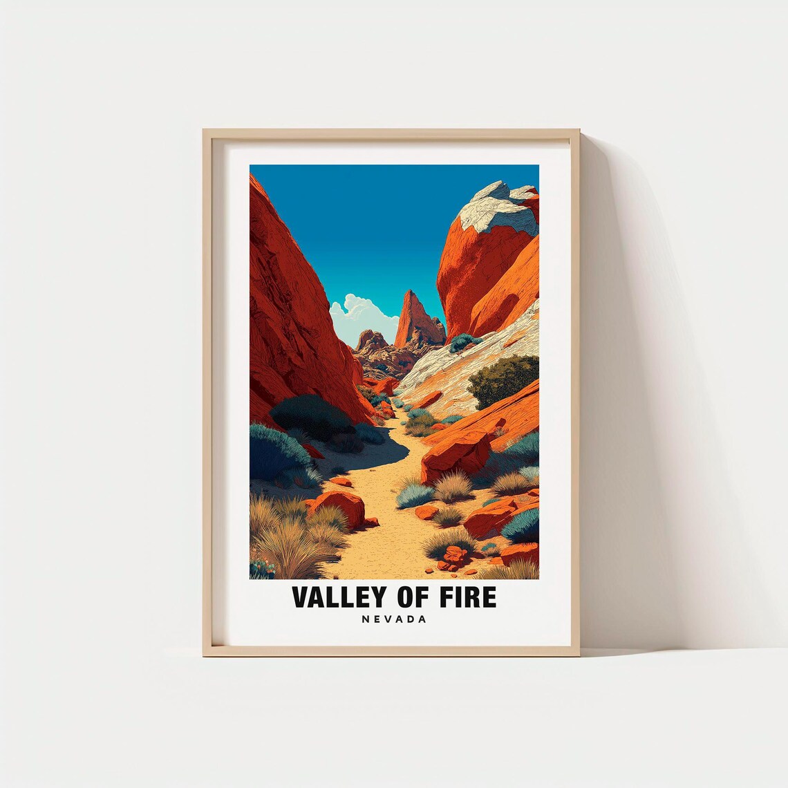 Valley of Fire Nevada Red Rock Canyon Desert Landscape Poster