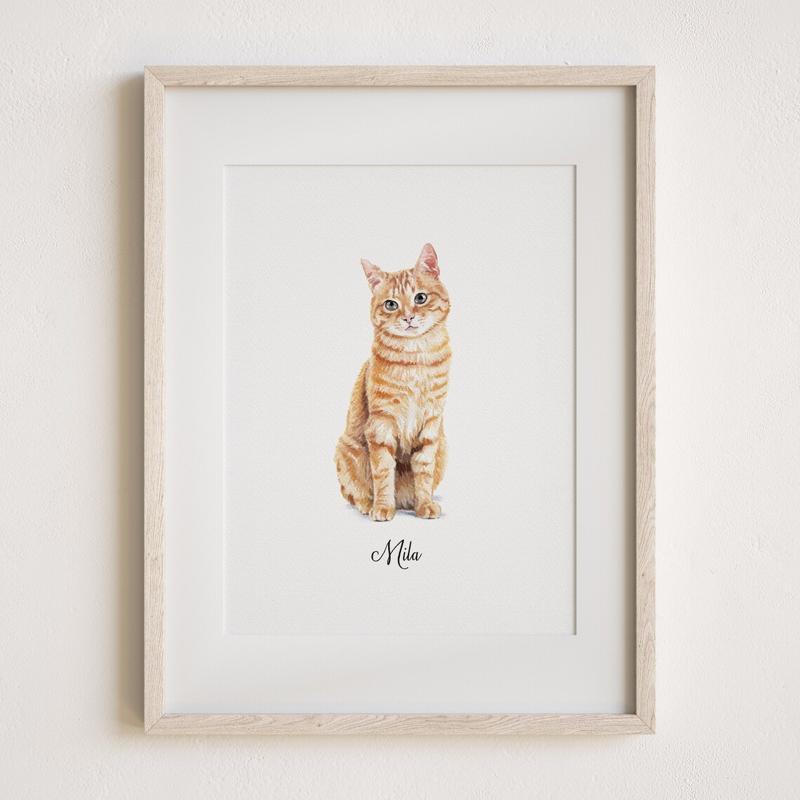 Minimalist Custom Portrait Pet Painting, Christmas Gift