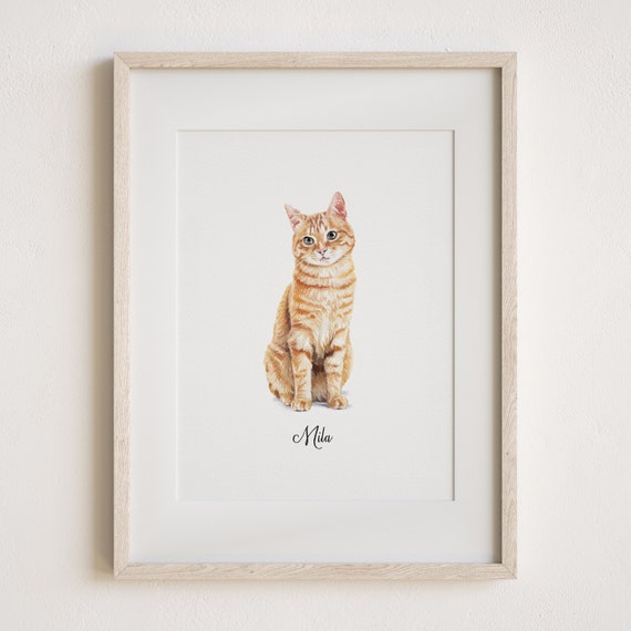 Minimalist Custom Portrait Pet Painting, Christmas Gift