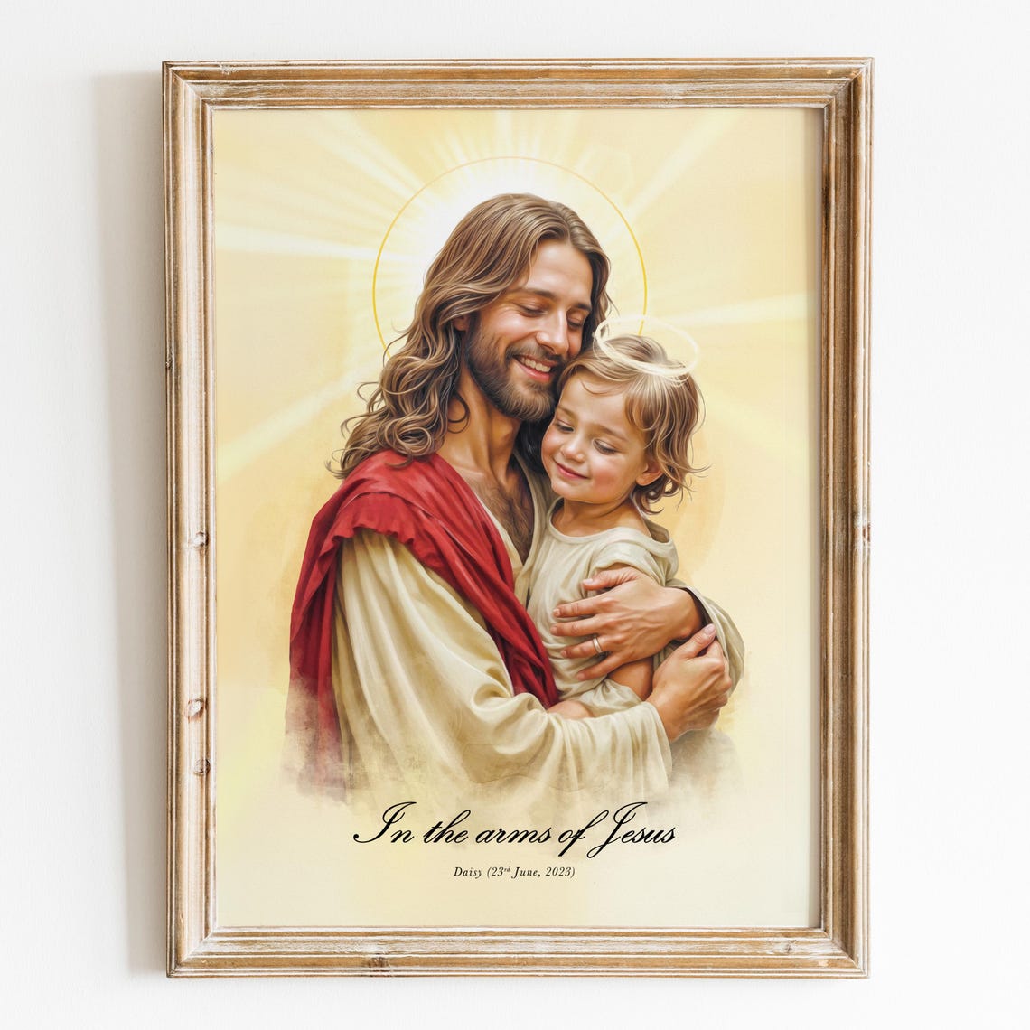 Portrait With Jesus Art Customizable In The Arms Of Jesus Portrait Memorial Portrait Portrait From Photo Loss Of Child Family Portrait